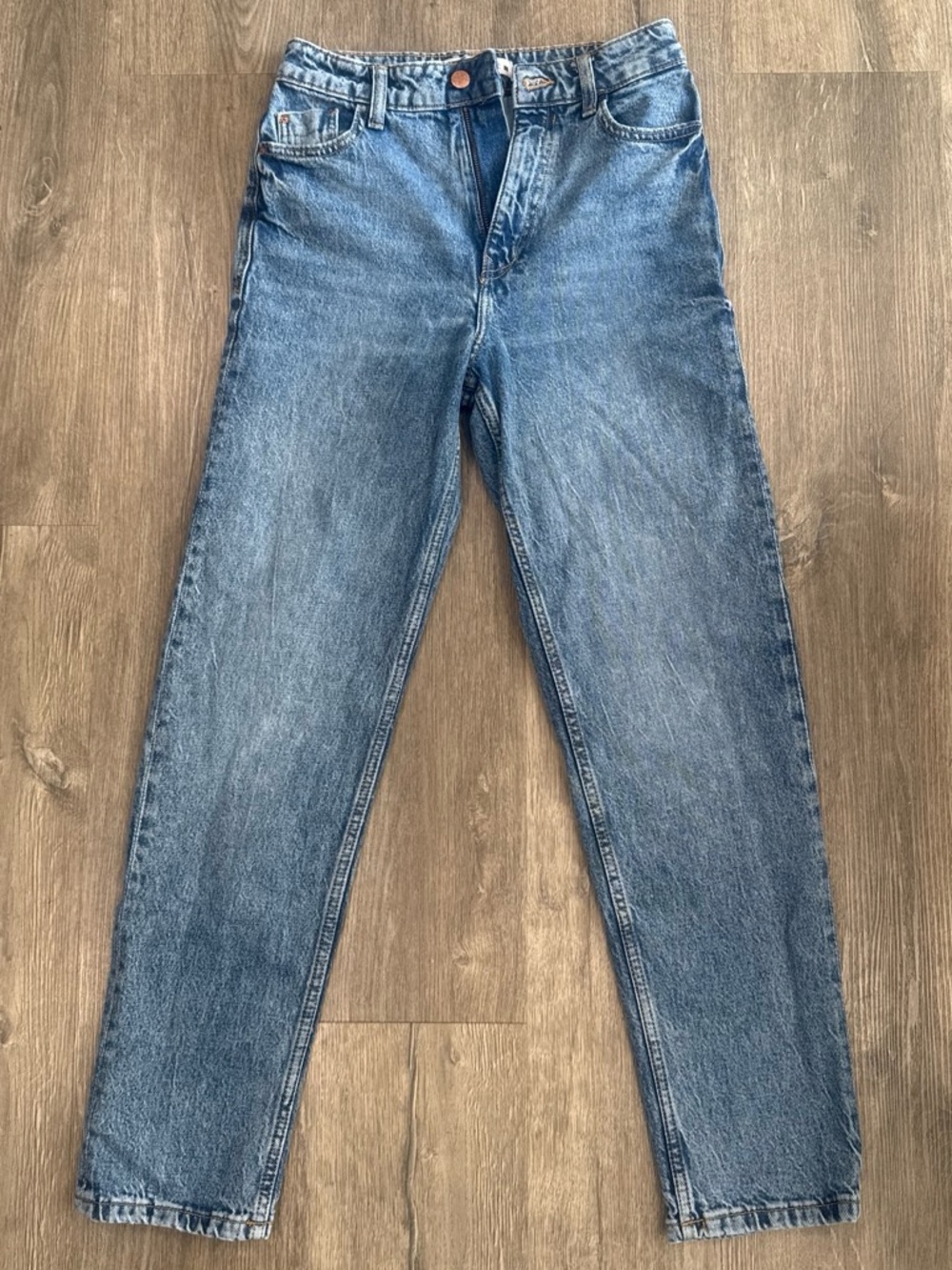 Zara High-waisted blue denim jeans